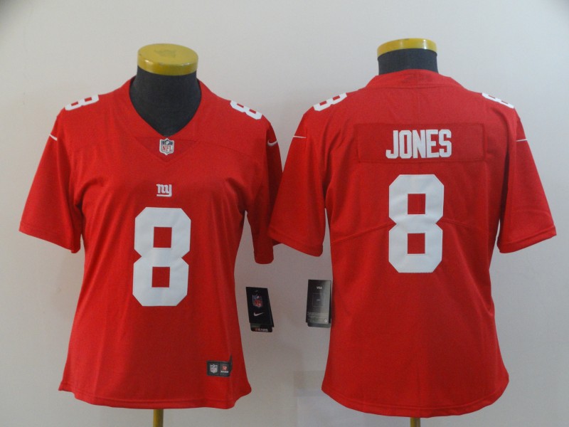 Women's New York Giants #8 Daniel Jones Red Vapor Untouchable Limited Stitched NFL Jersey(Run Small)